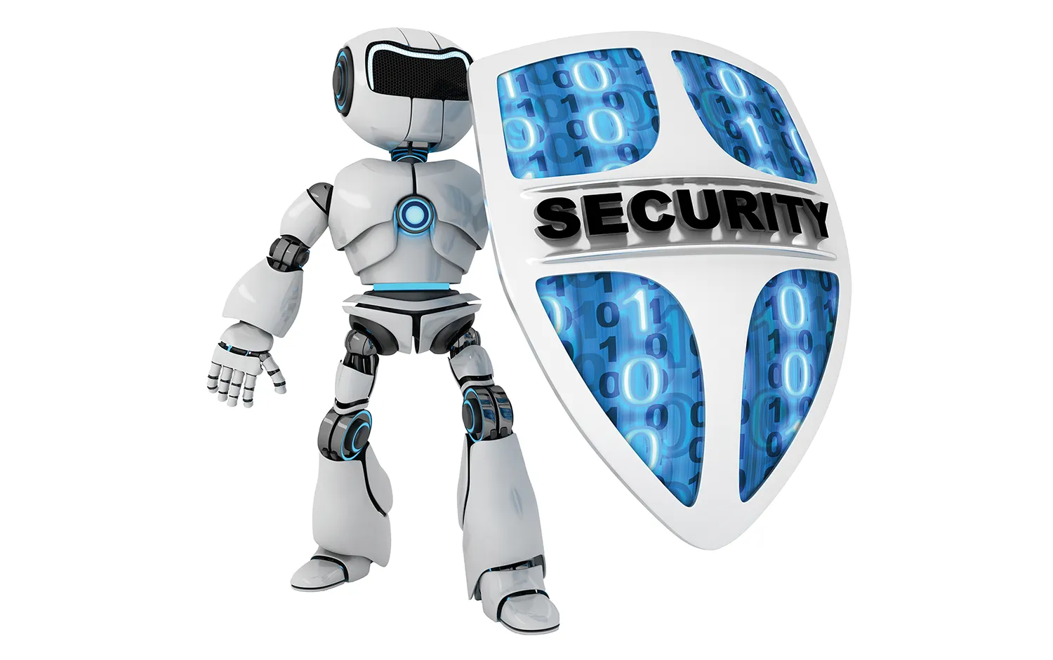 Robot holding shield