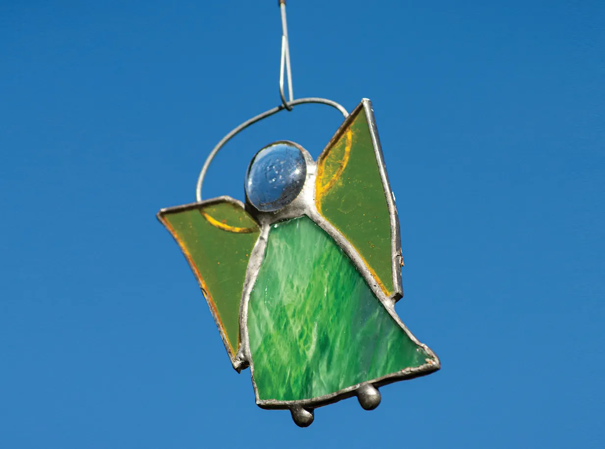 Stained glass angel