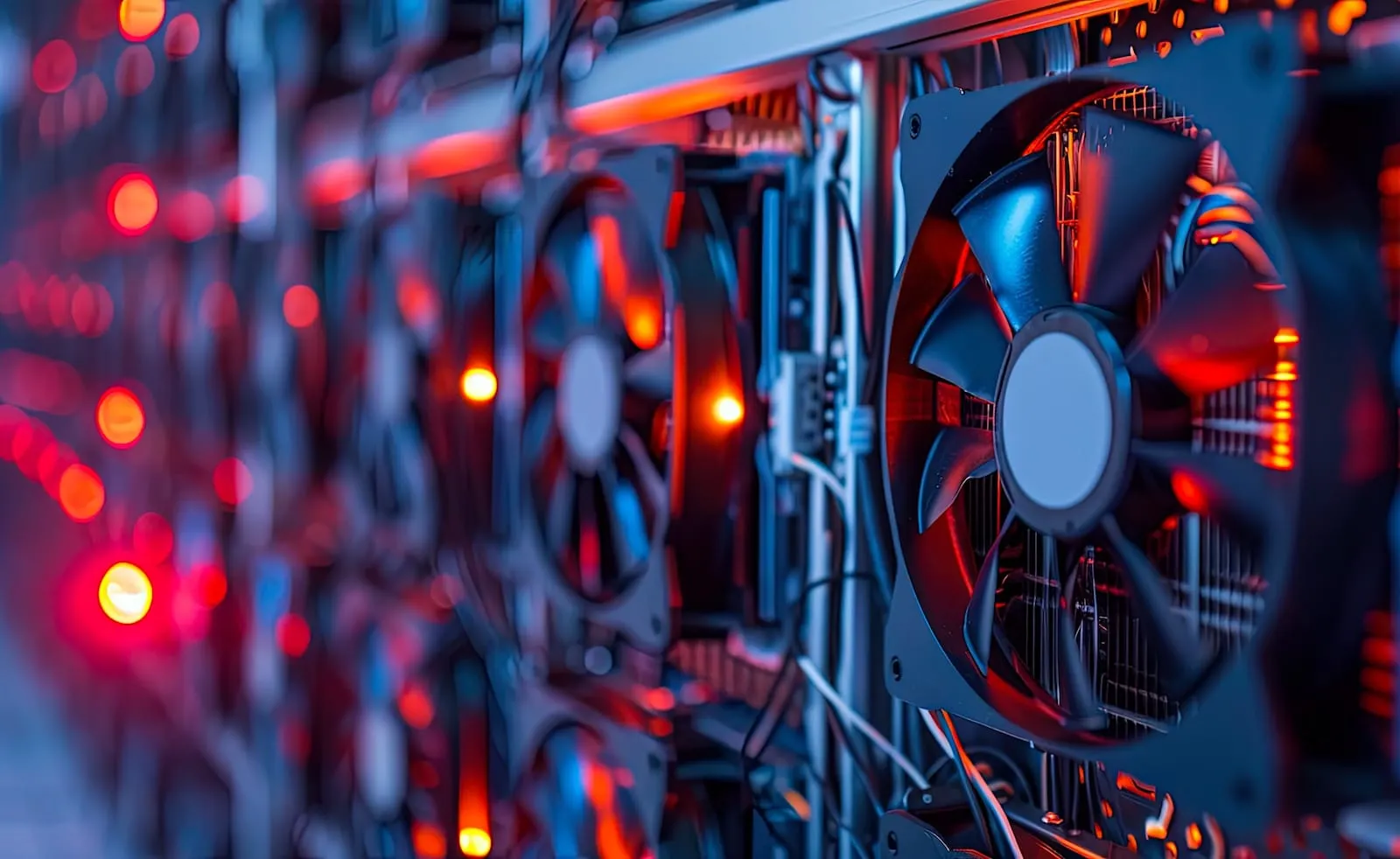 Server fans with red lights