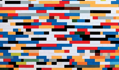 Quilt pattern with colored strips of cloth