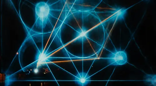 Blue and orange light pathway connections