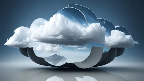 Abstract gray and white cloud shapes