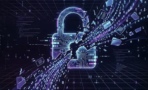 Binary code and files streaming from broken padlock