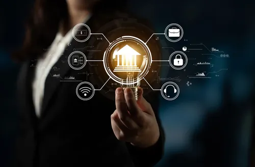 Computer image of financial apps