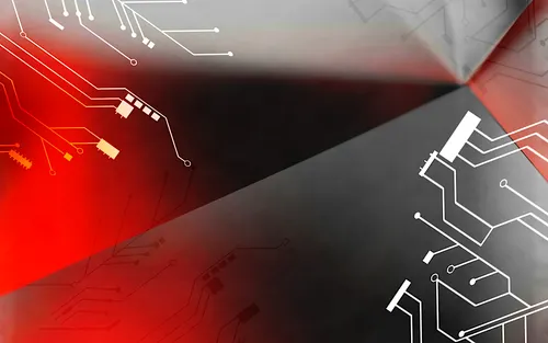 Network pathways on red and black background