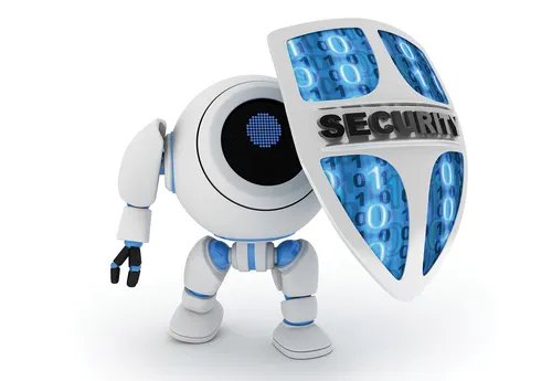 Robot with shield
