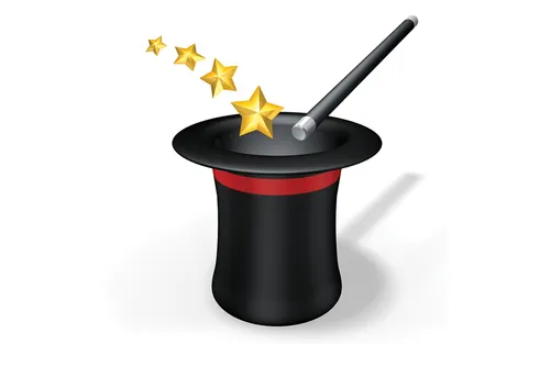 Magician’s hat and wand