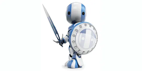 Robot with sword and shield
