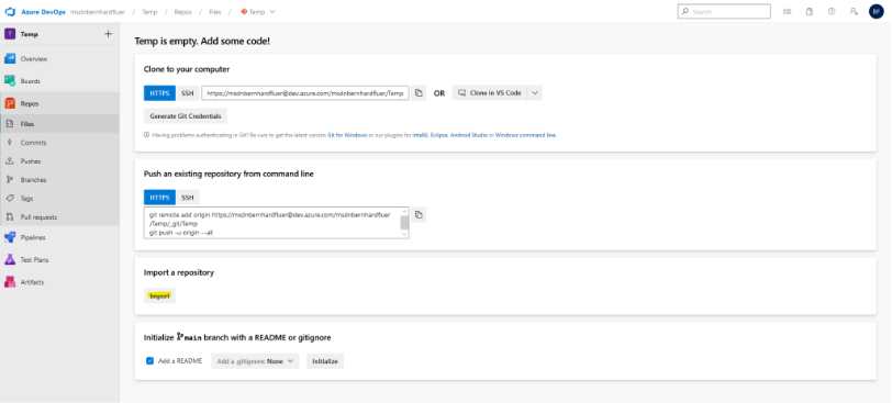 DevOps Import Repo Step 1