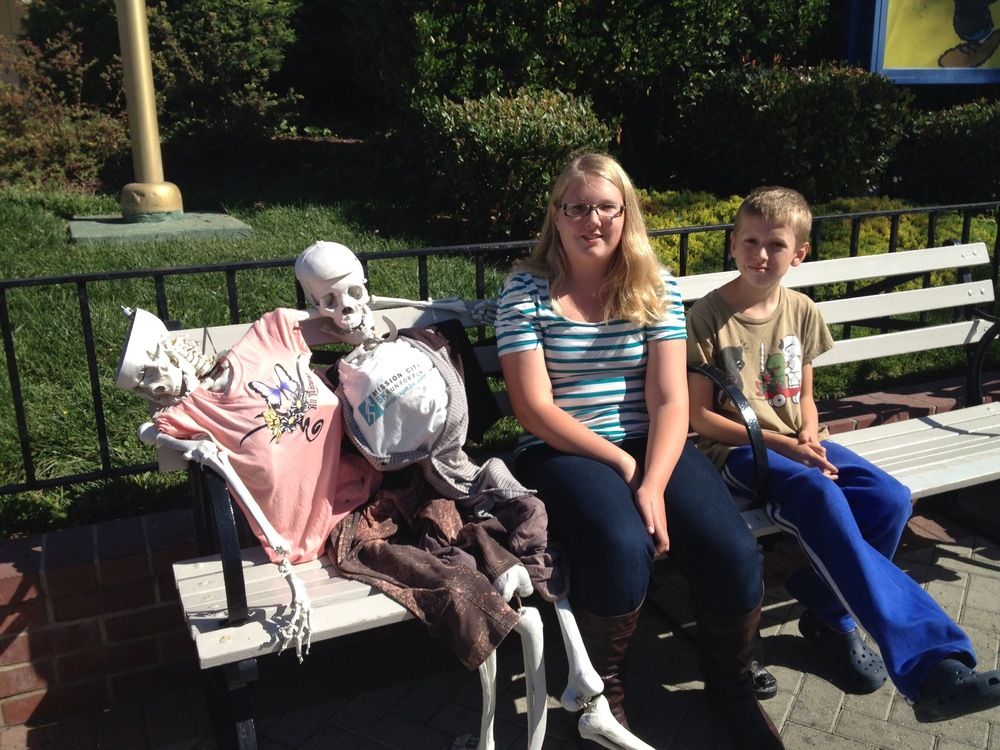 Theme park skeleton decorations