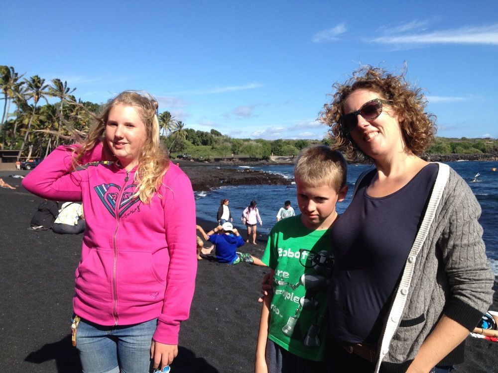 Black sand beach, Hawaii