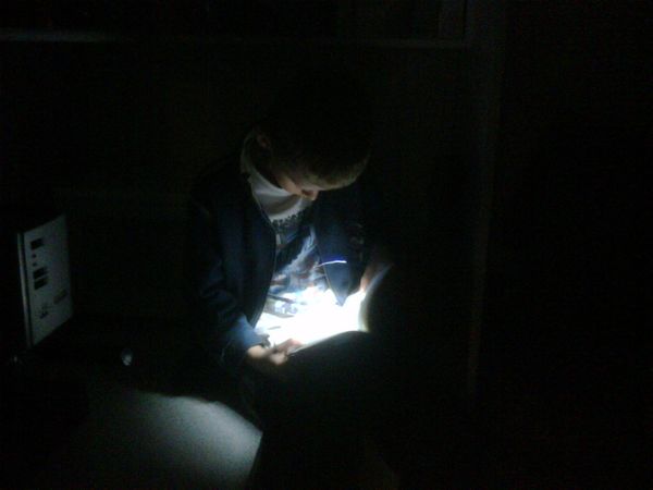 Jasper with his new light