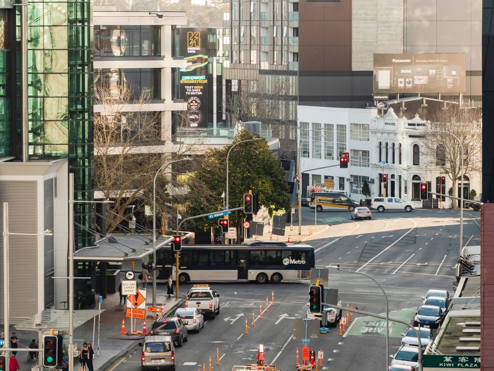 Busy city street auckland CBD post image
