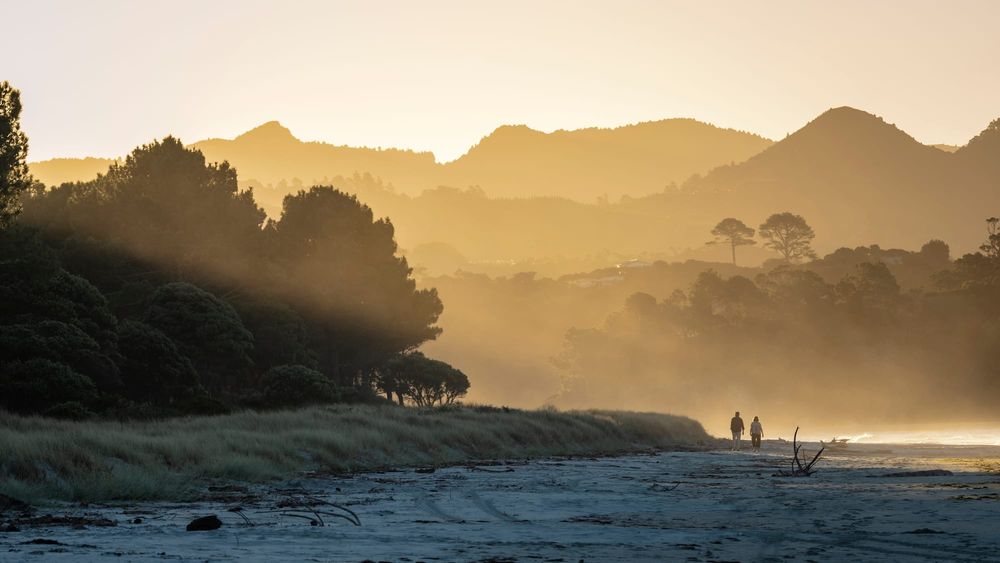 Matarangi beach New Zealand sunset post image