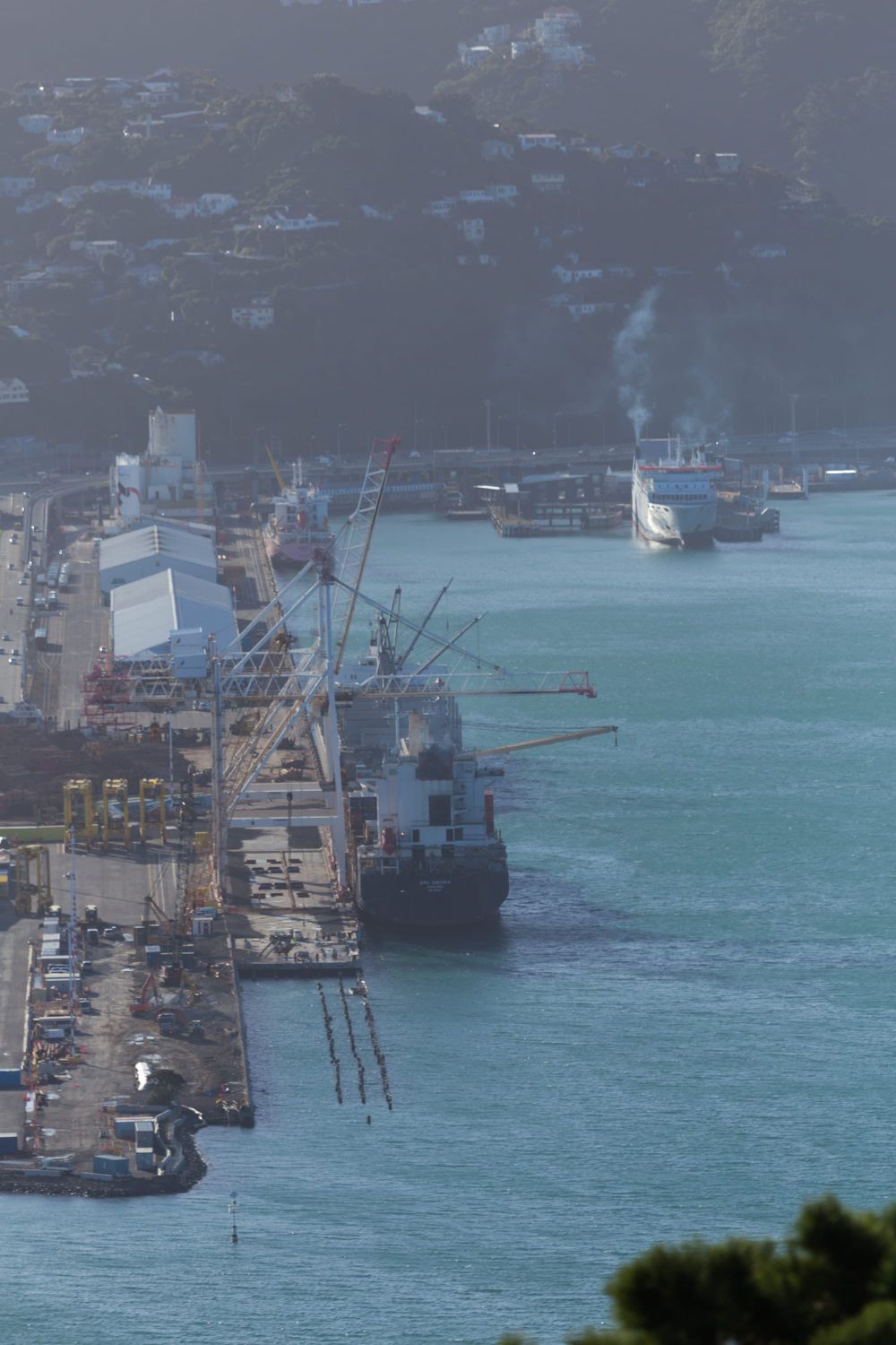 Cargo ships docked at Wellington port post image