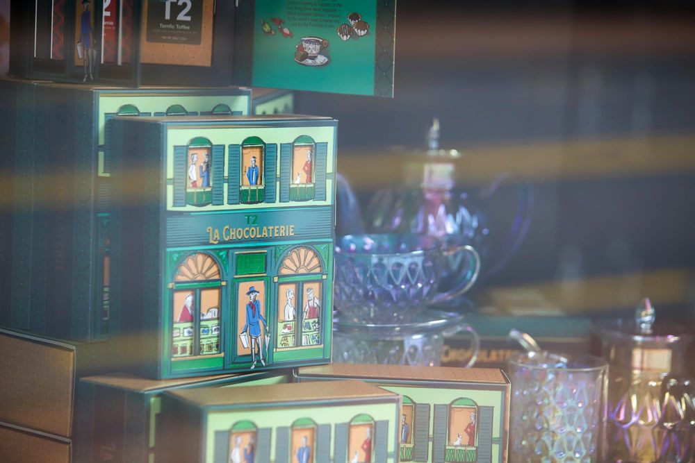 Shopfront tea boxes and glassware post image