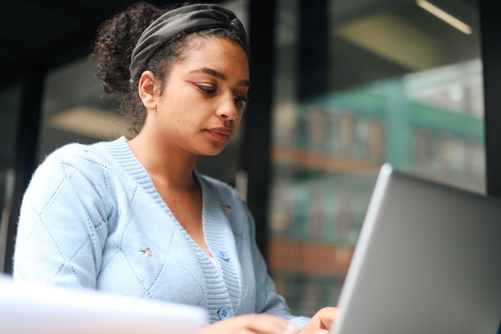 Working on laptop post image