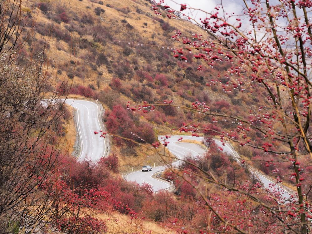 Winding range road post image