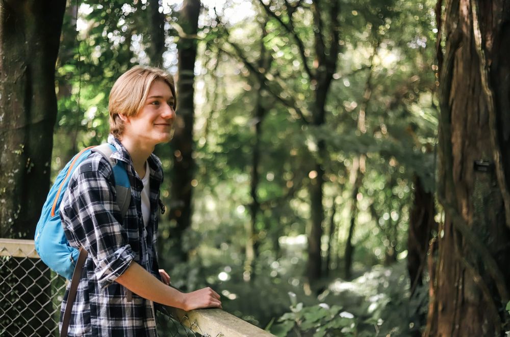 Young man in the forest post image
