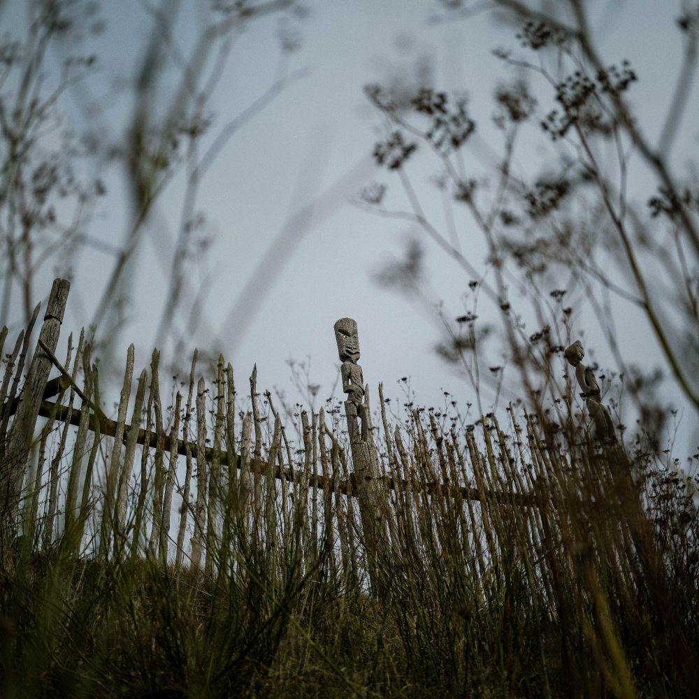 Pouwhenua and rustic fence at Ōtātara Pā post image