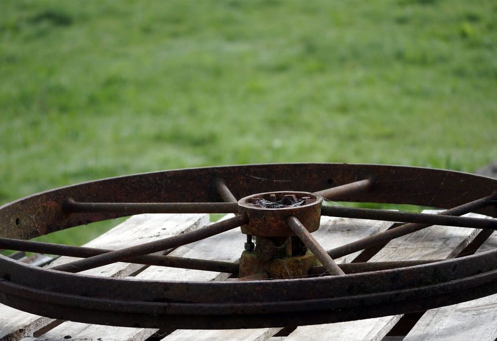 Rusty wheel rim post image