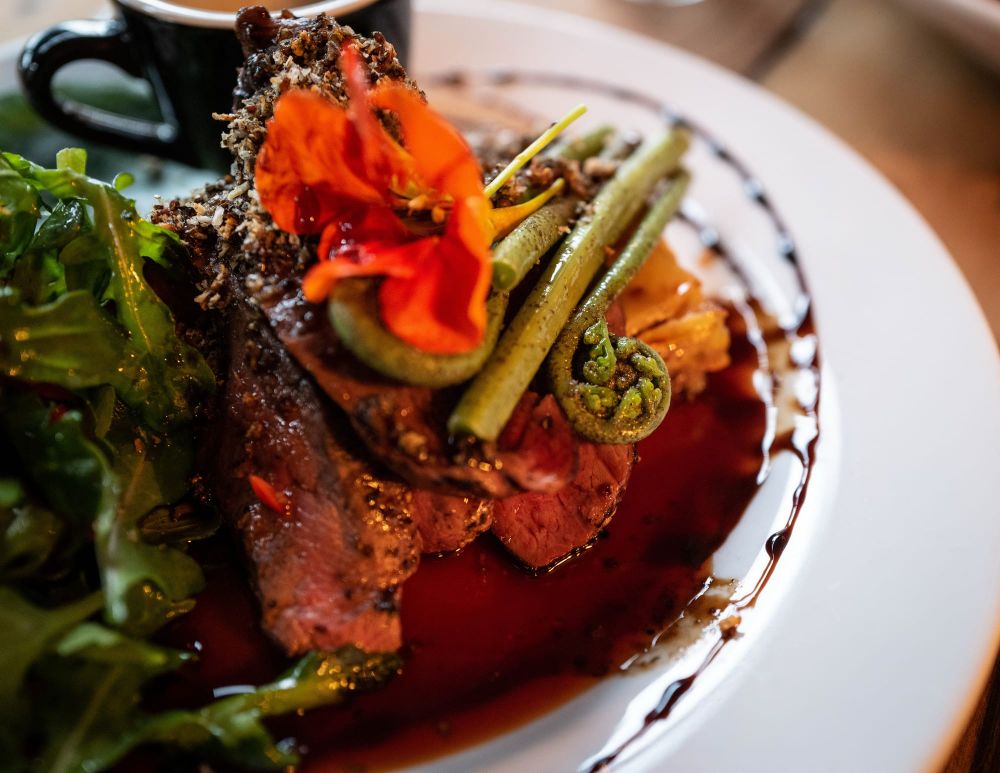 Steak with wine reduction post image