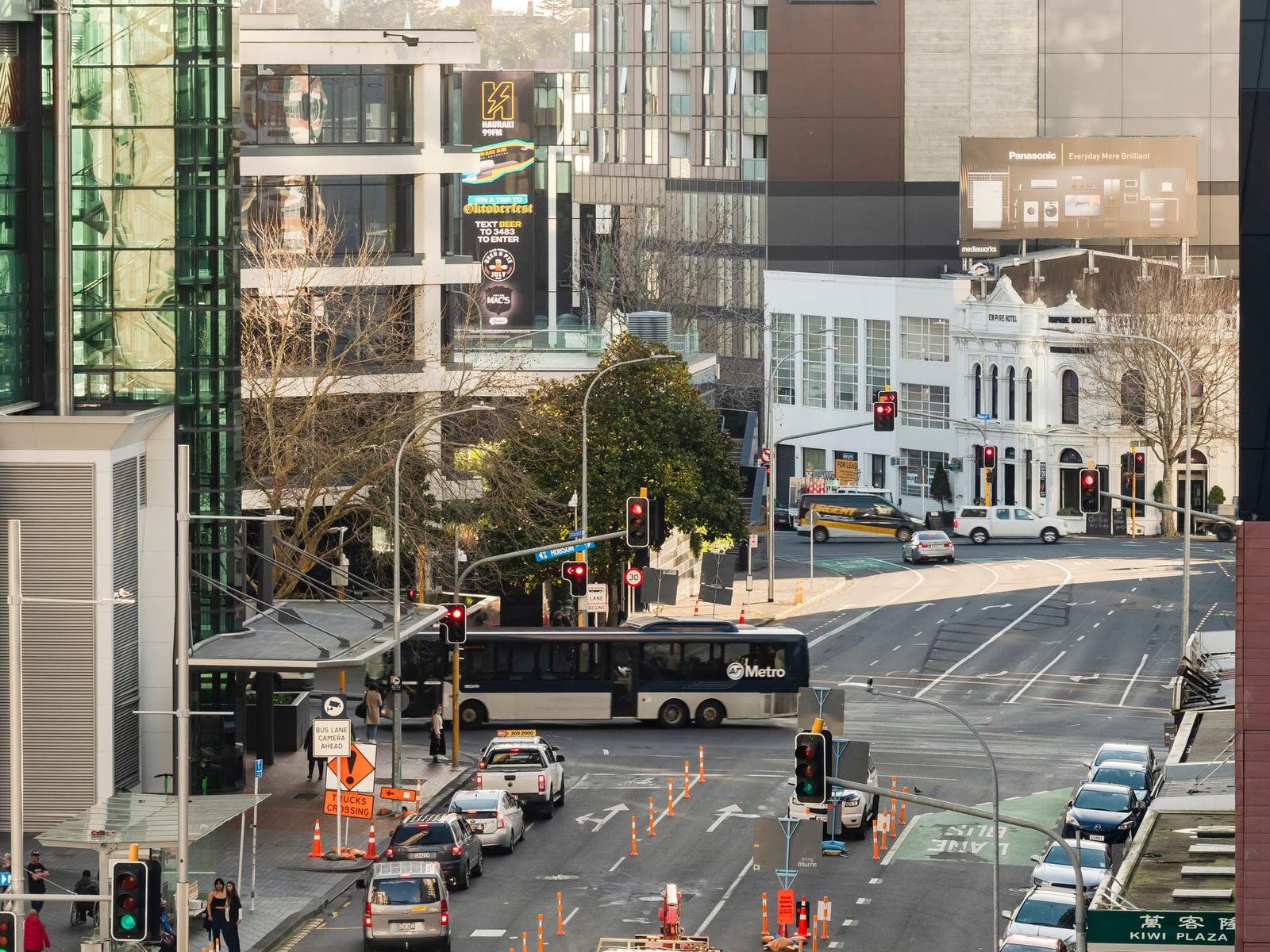 Busy city street auckland CBD