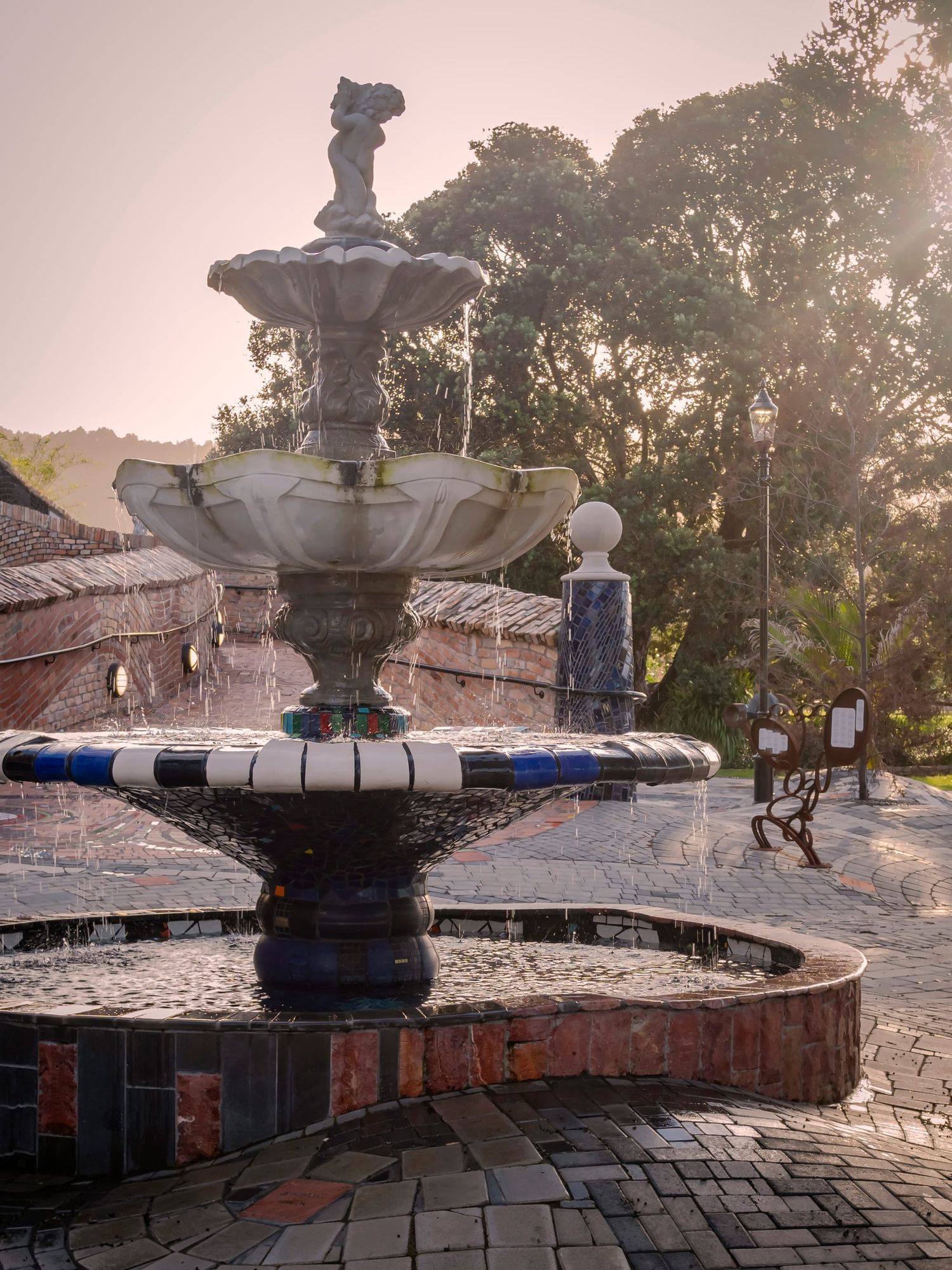 Hundertwasser art centre fountain
