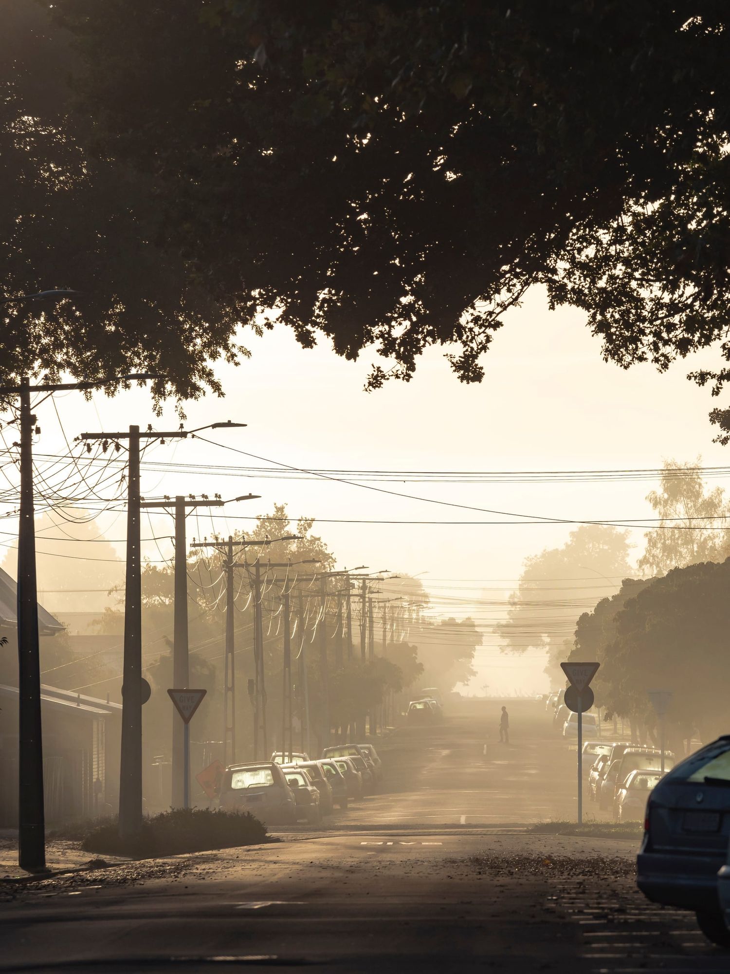 Urban street morning view