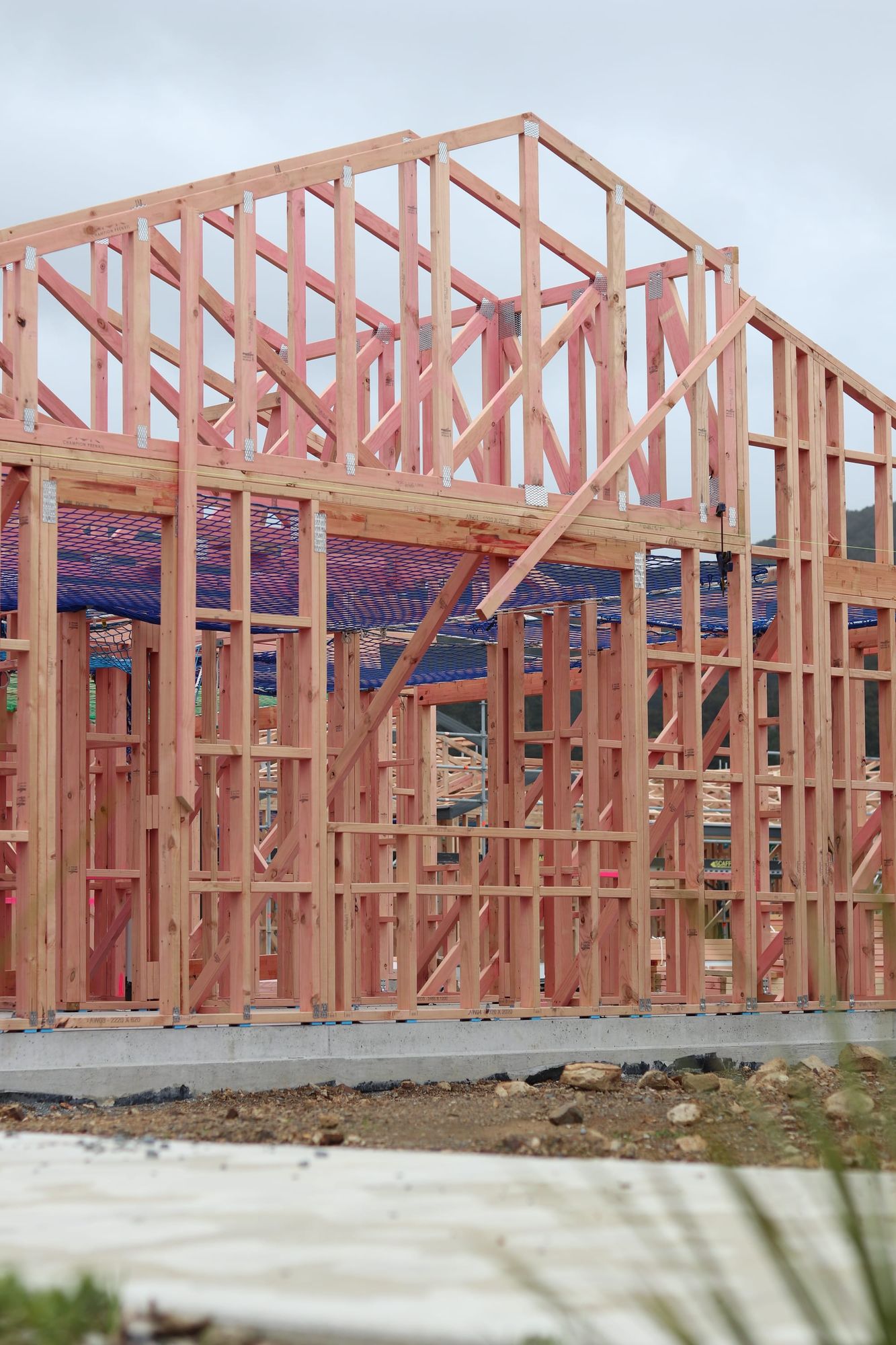 Close-up of house framing