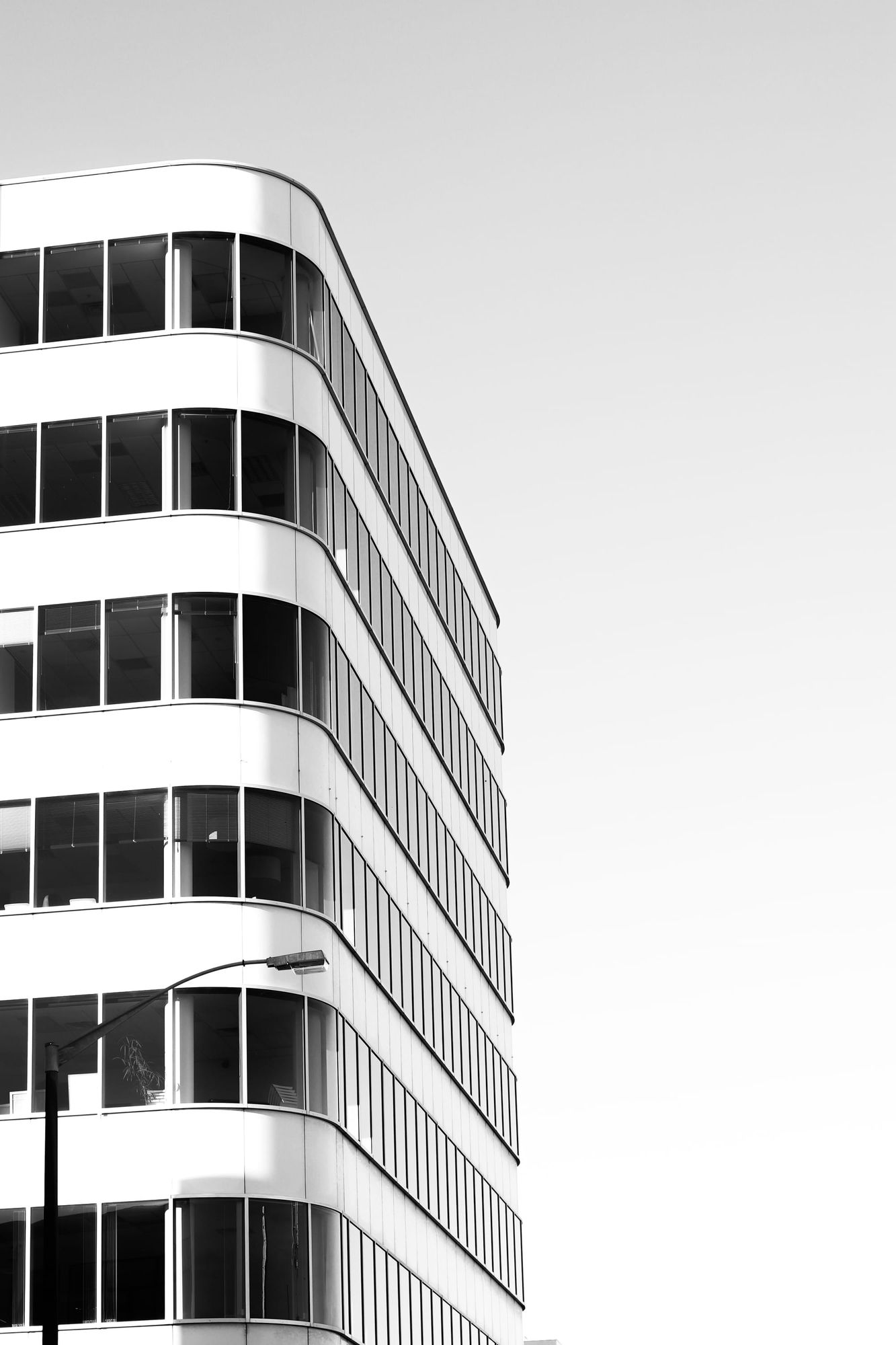 Modern office building in monochrome