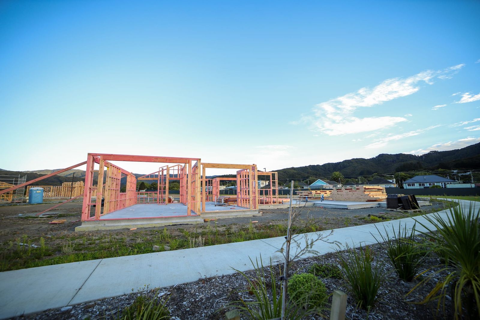 Partially framed house foundation