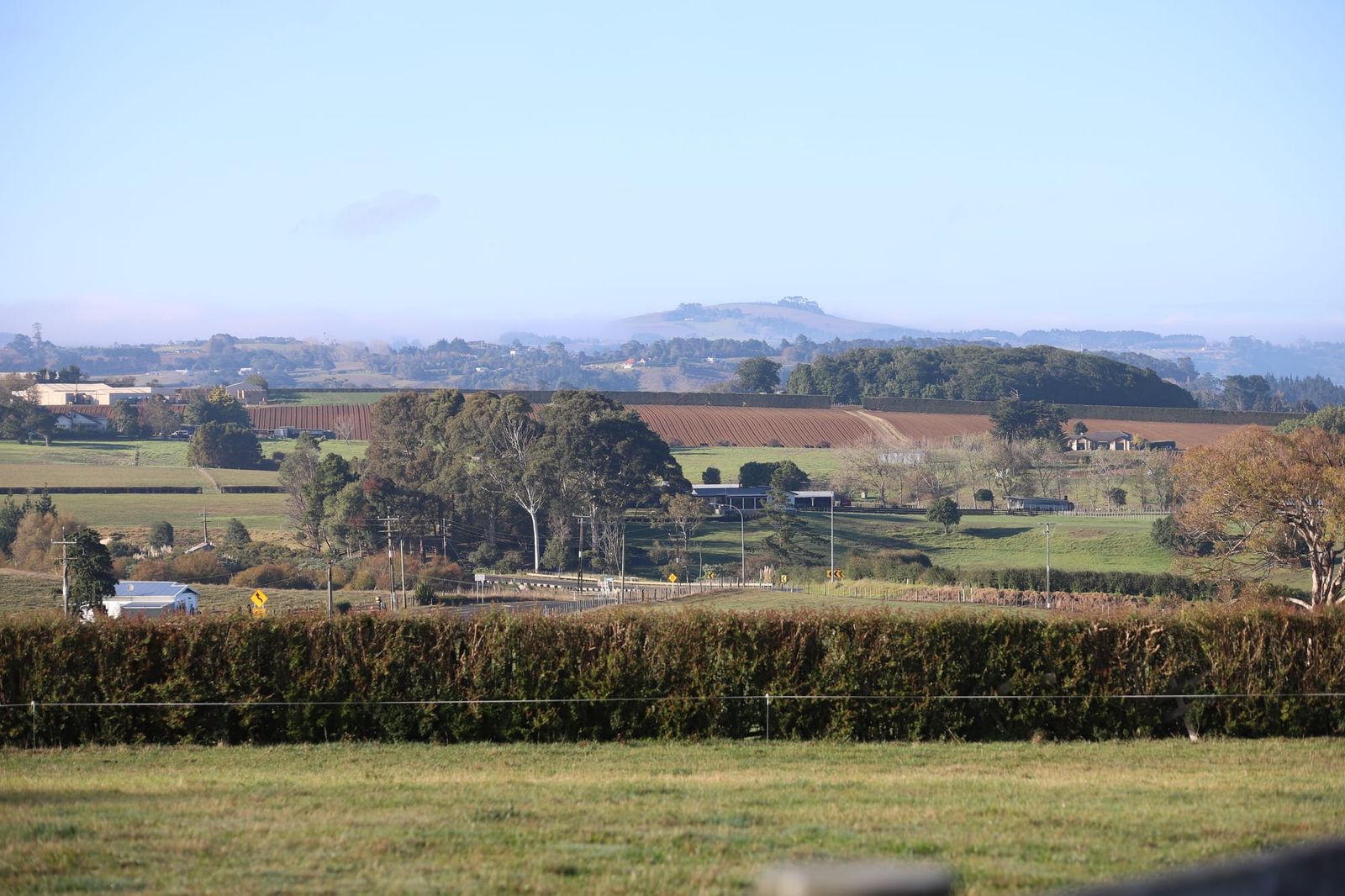 Rolling farmland hills