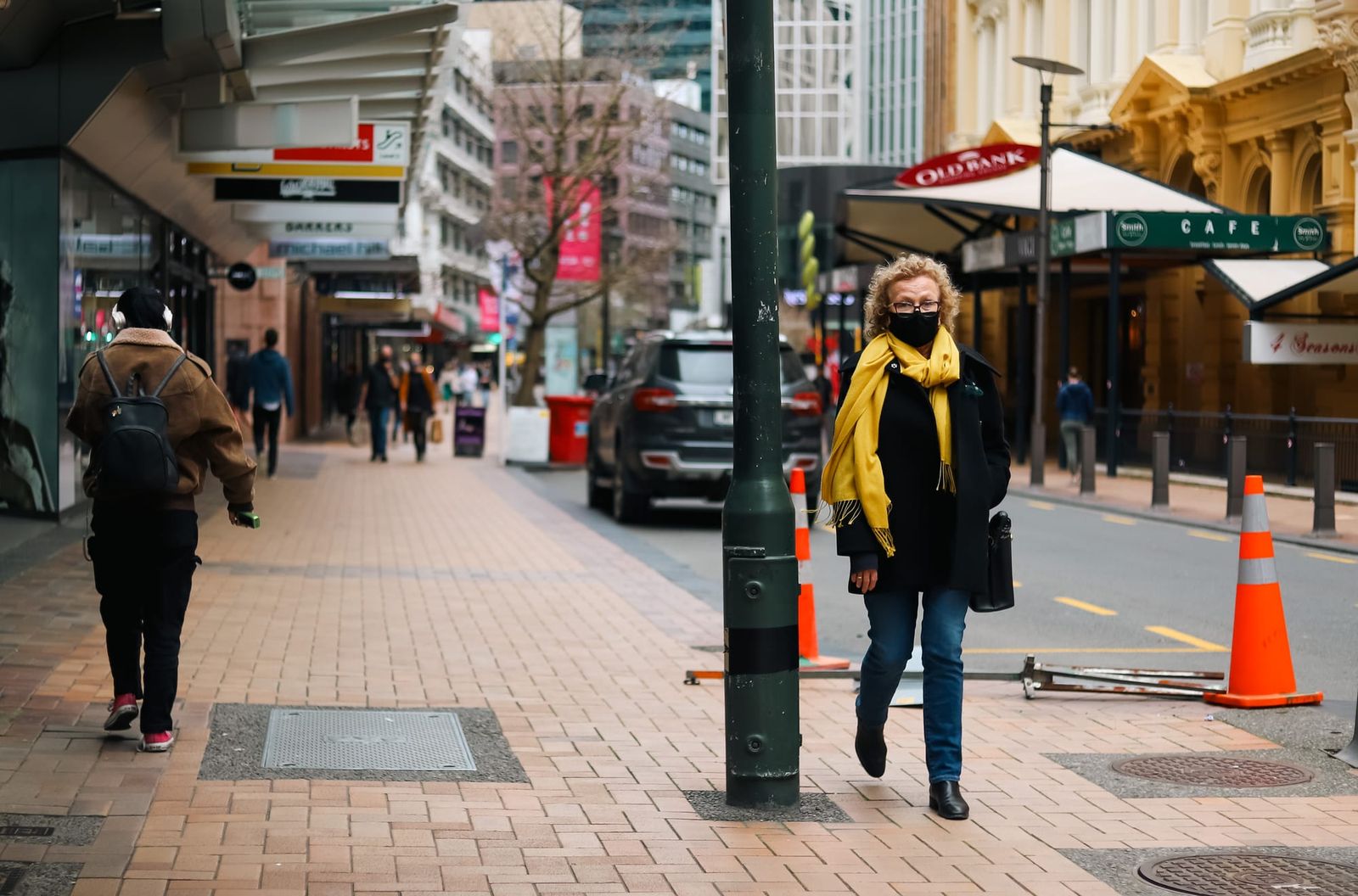 Woman walking on Lambton Quay
