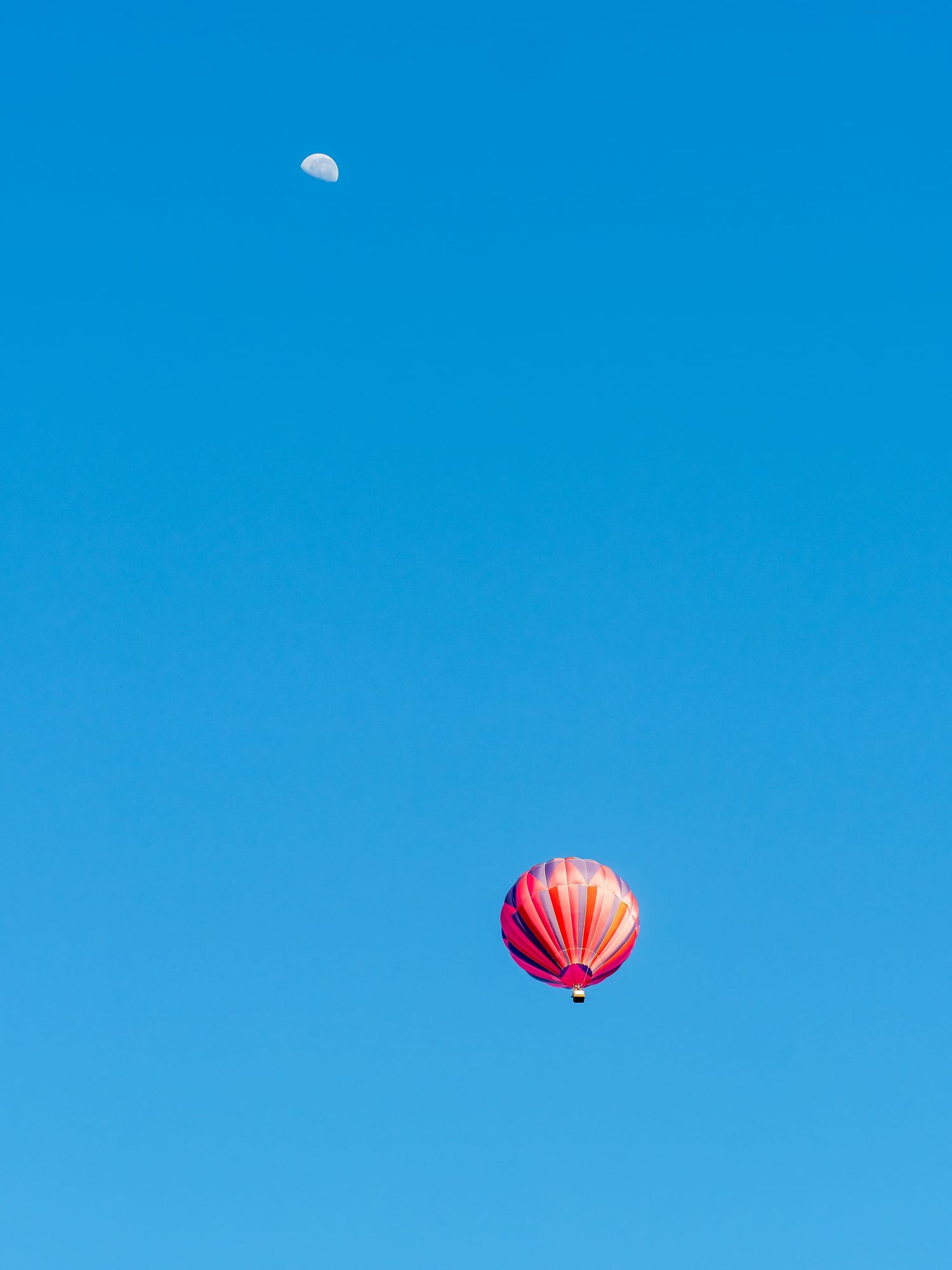 Balloon moon blue sky