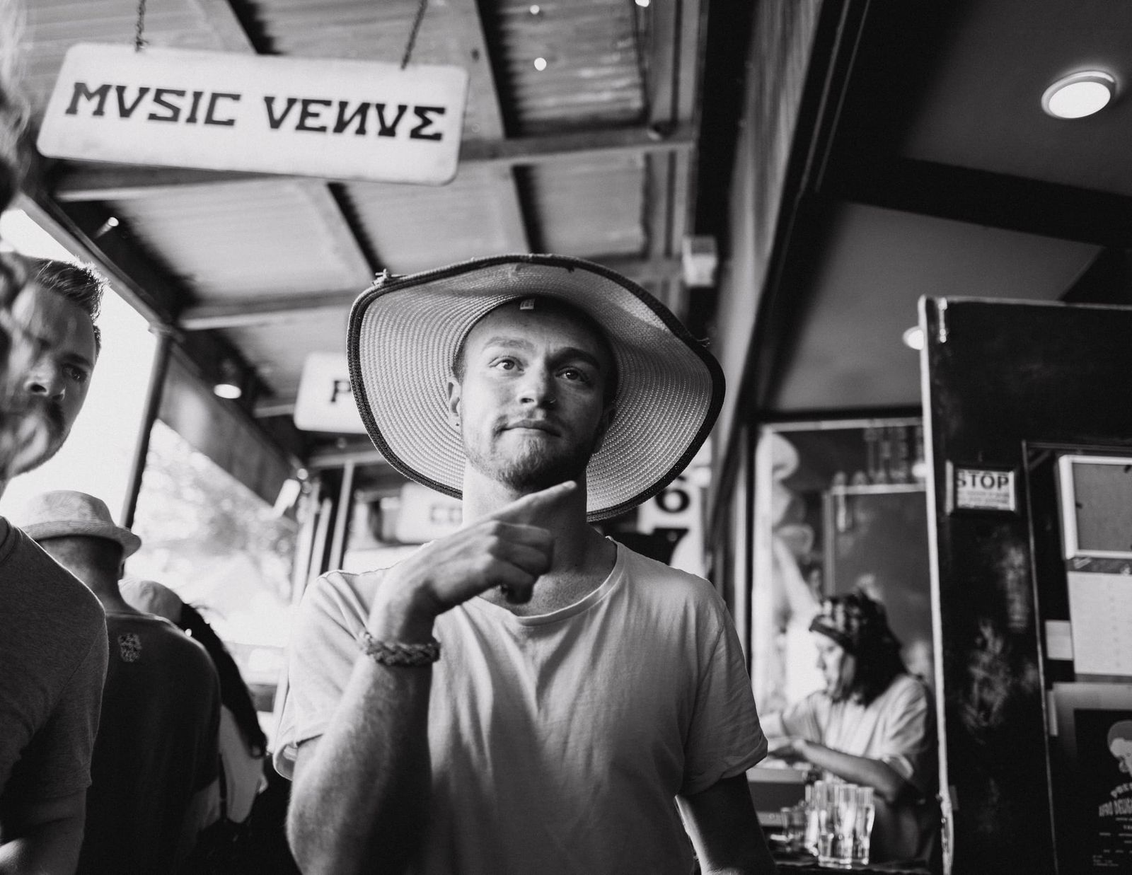 Candid moment at music venue