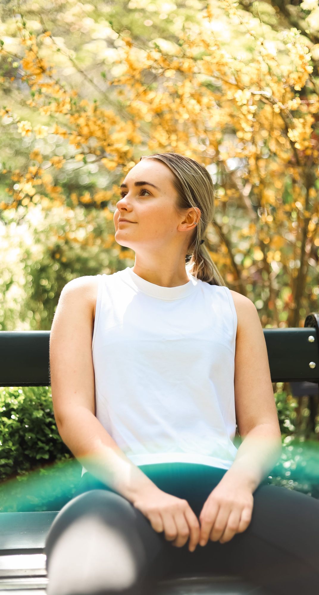 Girl seated on the bench