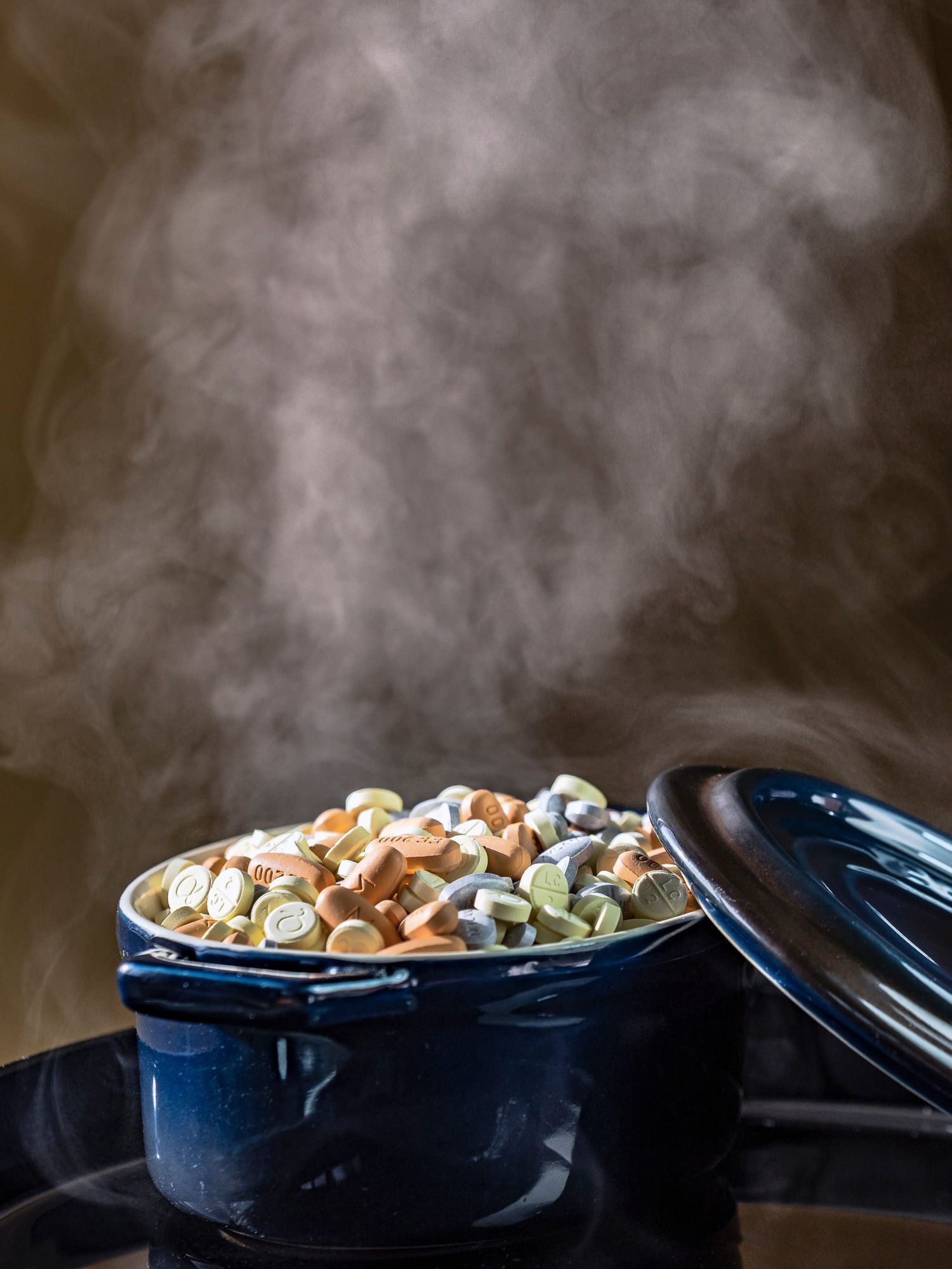 Medication tablets pills hot pot creative