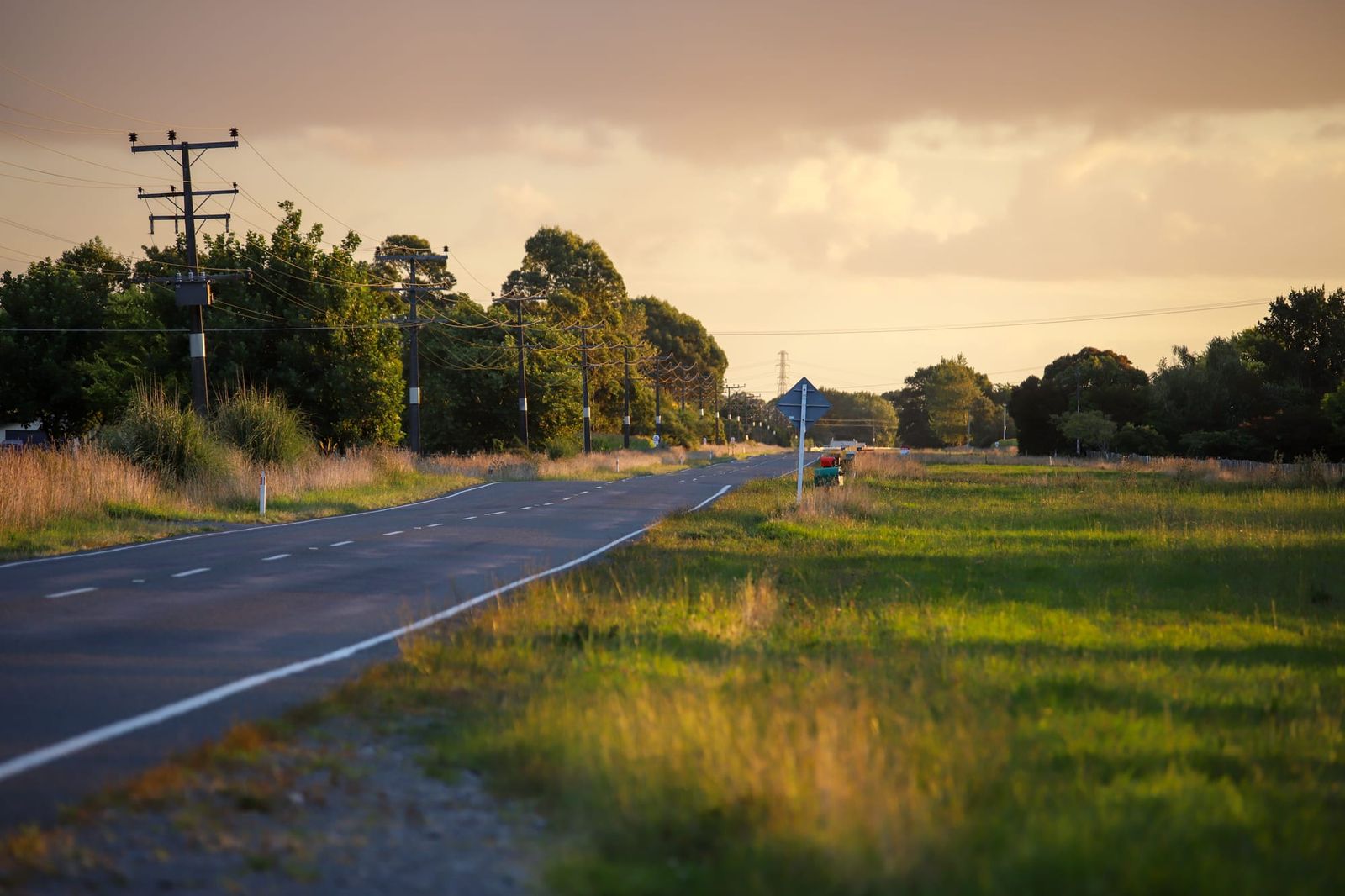 Road at golden hour
