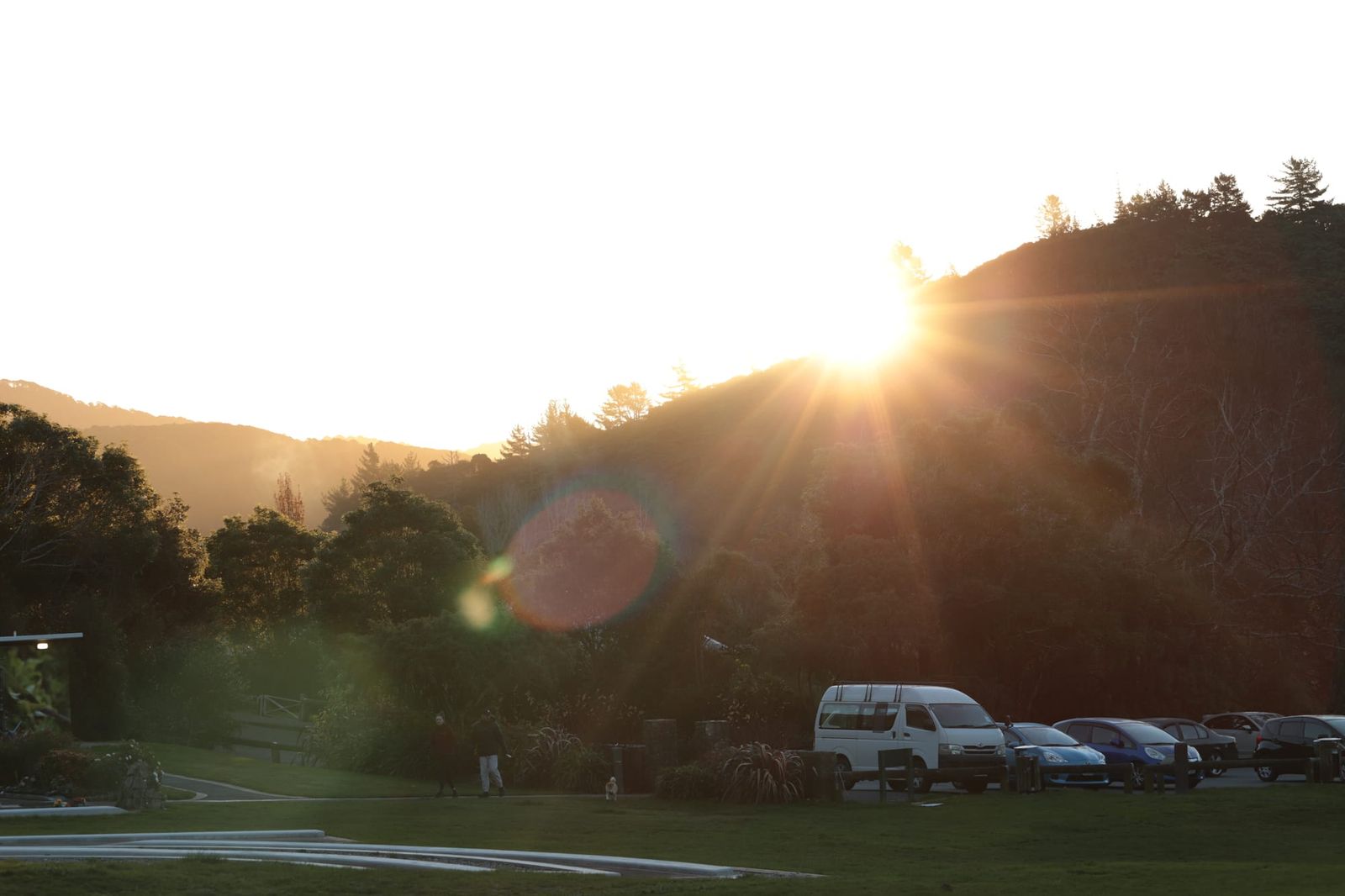 Sun is setting behind the hill