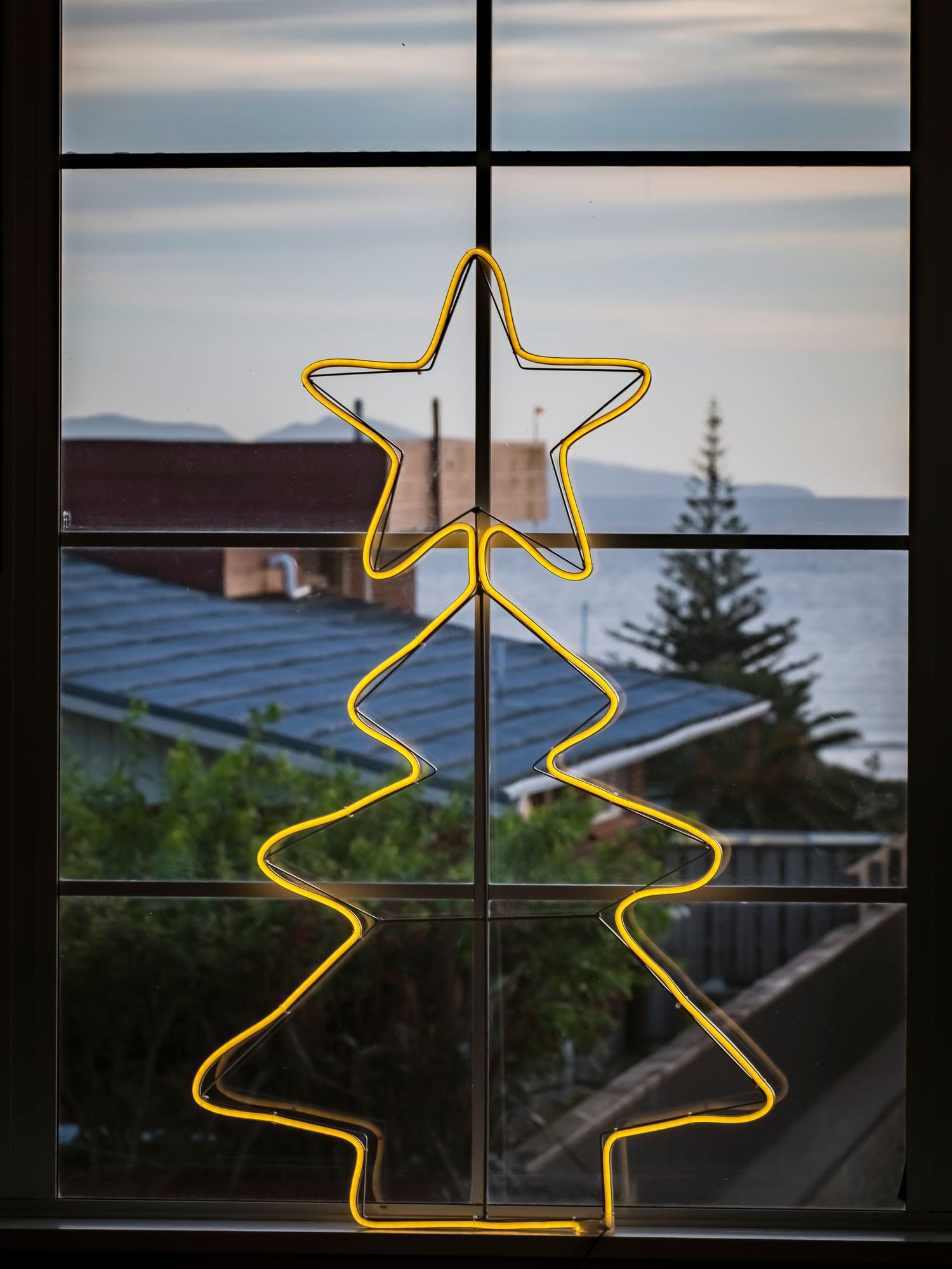 Christmas lights window decoration