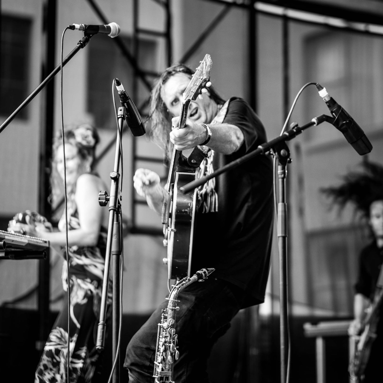 Live music performance with guitarist