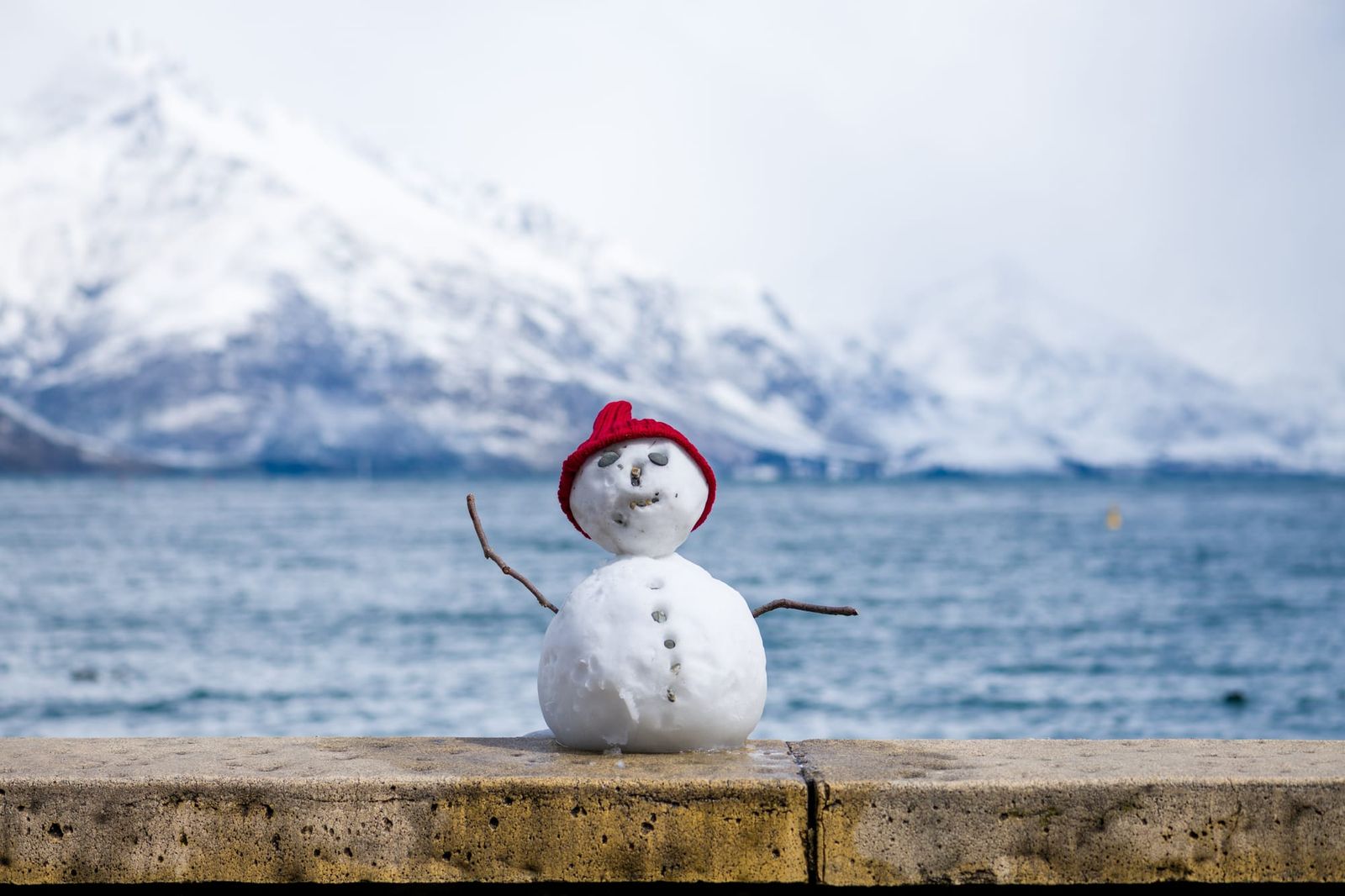 Snowman in red hat