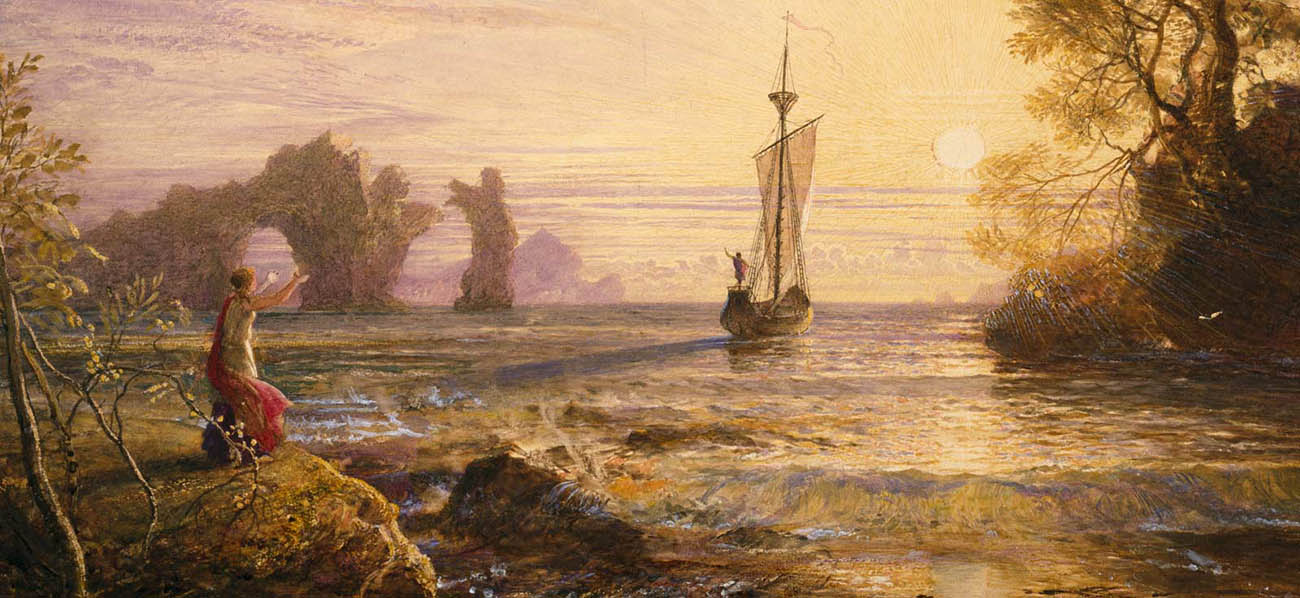 Calypso’s Island, Departure of Ulysses, or Farewell to Calypso by Samuel Palmer, 1848-49, via The Whitworth, University of Manchester