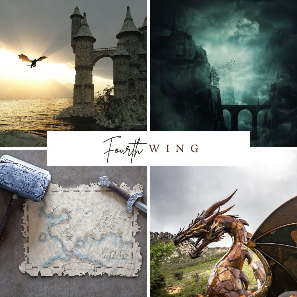 Fourth Wing Empyrean series characters and world guide infographic