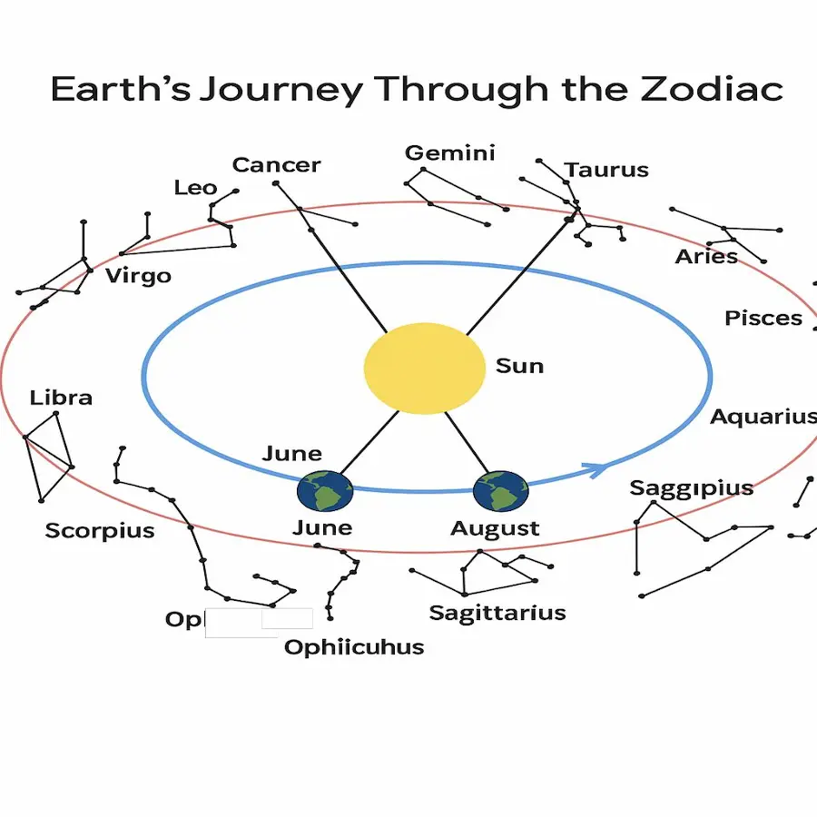 Earth’s journey through the zodiac