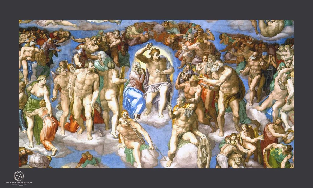 Michelangelo’s "Last Judgment" centers on a powerful Christ whose gaze and gesture expose every soul. This intense scrutiny forces a moral reckoning amidst a turbulent sea of human bodies.