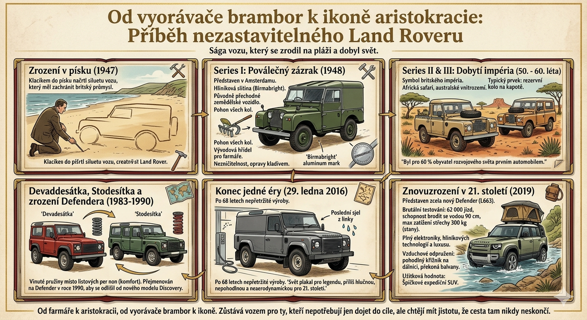 Od vyorávače brambor k ikoně aristokracie: Příběh nezastavitelného Land Roveru