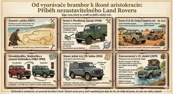 Od vyorávače brambor k ikoně aristokracie: Příběh nezastavitelného Land Roveru