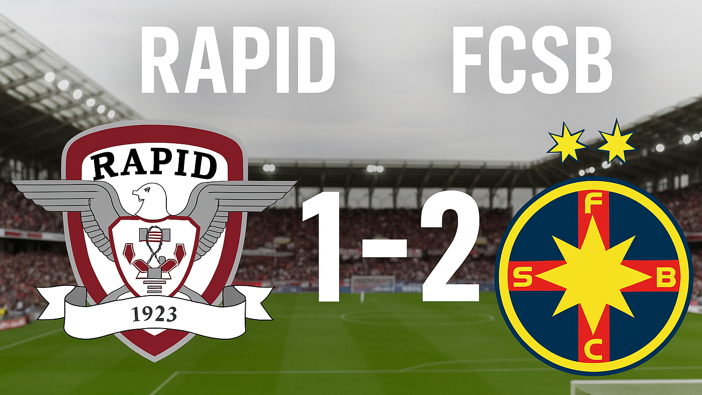 Rapid – FCSB 1-2: Roș-albaștrii se desprind în fruntea SuperLigii după un derby tensionat